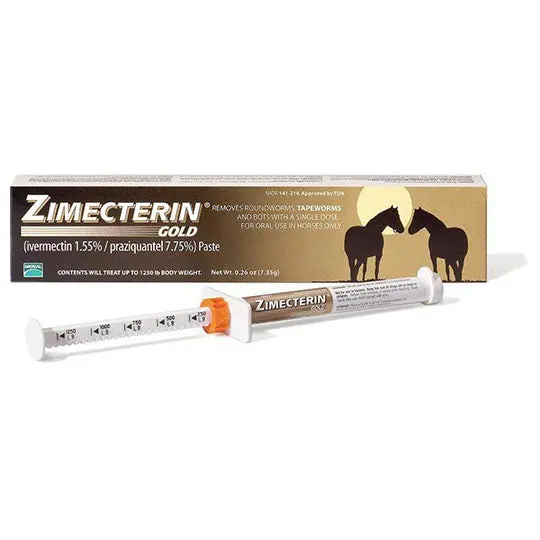 Zimecterin Gold (Ivermectin 1.55%/Praziquantel 7.75%) Dewormer Paste 1