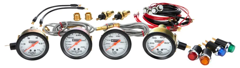 Allstar Performance 4-Gauge Combo Kit – Oil Pressure, Water Temp, Oil Temp, And Fuel Pressure 1