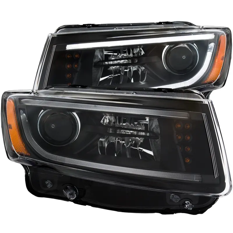 Anzo Usa Projector Headlight Pair – Clear Lens, Black Housing, Plank-Style Design 1