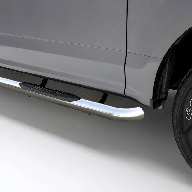 Aries 3-Inch Round Polished Stainless Side Bars – Designed For Dodge Ram 1500 1