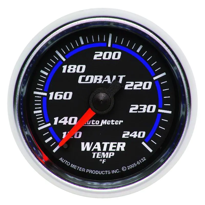 Autometer Mechanical Water Temperature Gauge – 2-1/16 In, 120–240°F Range, Cobalt Face 1
