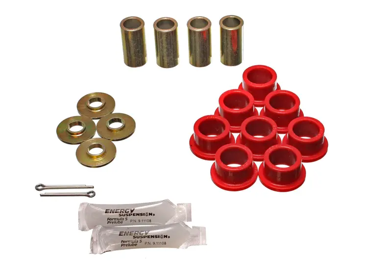 Energy Suspension 3.7101R Red Polyurethane Strut Rod Bushing Kit – Rear, 1.5" Eye Od 1