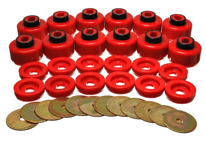 Energy Suspension Red Polyurethane Body Mount Kit – High-Durability Performance Upgrade 1