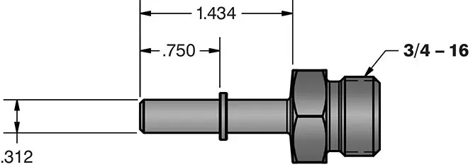 Fleece Performance Quick-Connect Adapter: 5/16" To 3/4"-16 O-Ring Fitting (–8 An) 1
