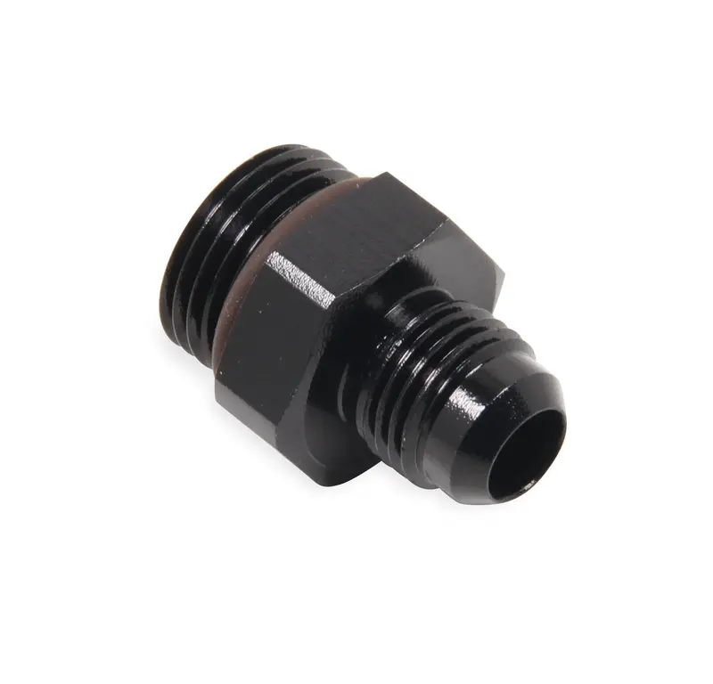 Holley -6An To -8An Fuel Line Adapter With O-Ring Seal And Matte Black Finish 1