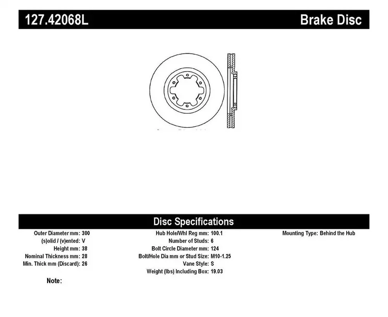 Stoptech 127.42068L Front Left Sport Brake Rotor – Drilled And Slotted For Improved Cooling And Bite 1