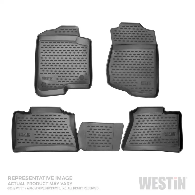 Westin 74-12-51036 Profile Floor Liners – 4-Piece Set (Front + Second Row), Black Trim 1